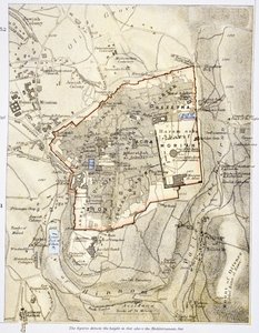 Carte de la ville de Jérusalem dans les années 1890, de 